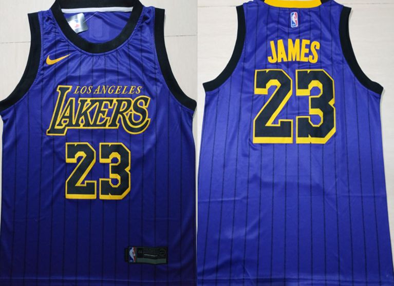 Men Los Angeles Lakers #23 James Blue City Edition Game Nike NBA Jerseys->los angeles lakers->NBA Jersey